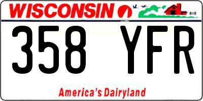 WI license plate 358YFR