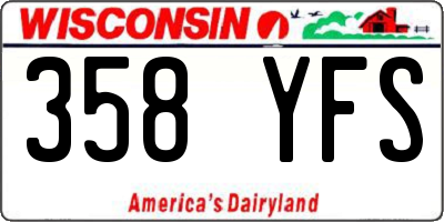 WI license plate 358YFS