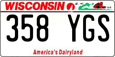 WI license plate 358YGS