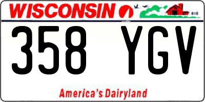 WI license plate 358YGV
