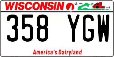 WI license plate 358YGW