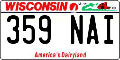 WI license plate 359NAI