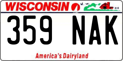 WI license plate 359NAK