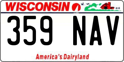 WI license plate 359NAV