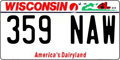 WI license plate 359NAW