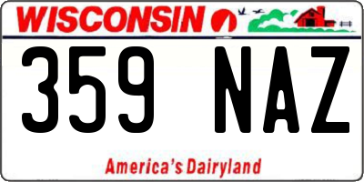 WI license plate 359NAZ