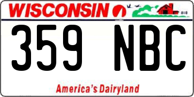 WI license plate 359NBC