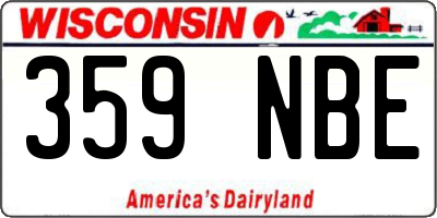 WI license plate 359NBE