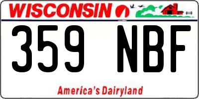 WI license plate 359NBF