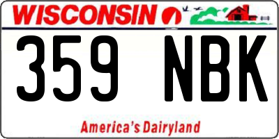 WI license plate 359NBK