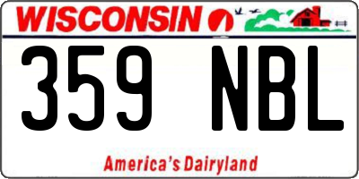 WI license plate 359NBL