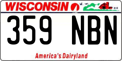 WI license plate 359NBN