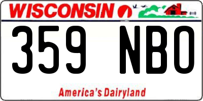 WI license plate 359NBO
