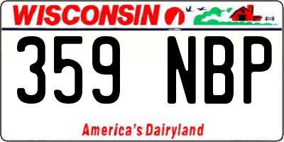 WI license plate 359NBP