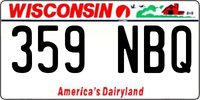 WI license plate 359NBQ