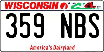 WI license plate 359NBS