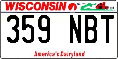 WI license plate 359NBT