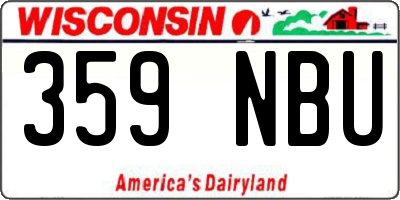 WI license plate 359NBU