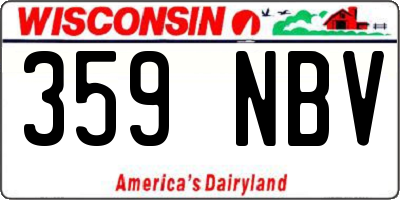 WI license plate 359NBV