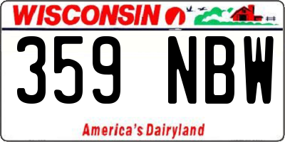 WI license plate 359NBW