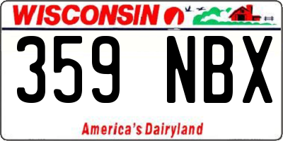 WI license plate 359NBX