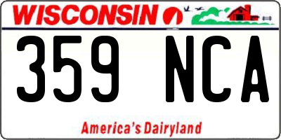 WI license plate 359NCA