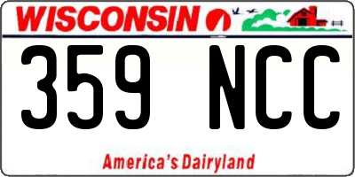 WI license plate 359NCC