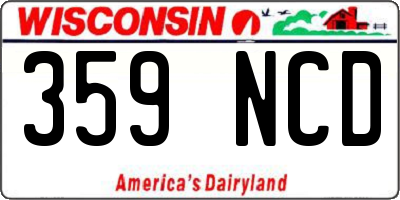 WI license plate 359NCD