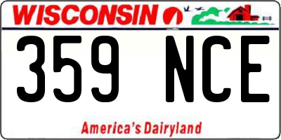 WI license plate 359NCE