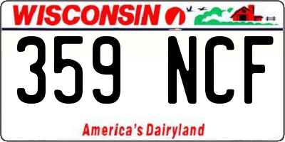 WI license plate 359NCF