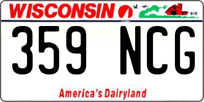 WI license plate 359NCG