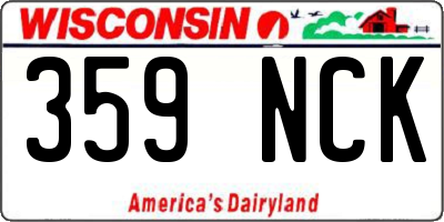WI license plate 359NCK