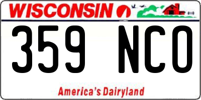 WI license plate 359NCO