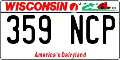 WI license plate 359NCP