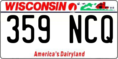 WI license plate 359NCQ