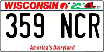 WI license plate 359NCR