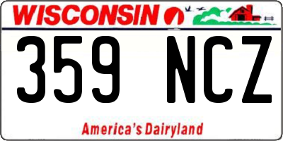 WI license plate 359NCZ