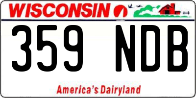 WI license plate 359NDB