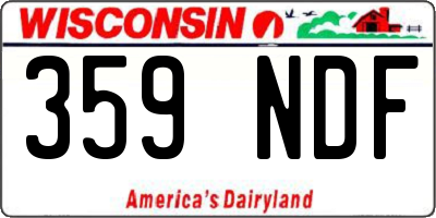 WI license plate 359NDF