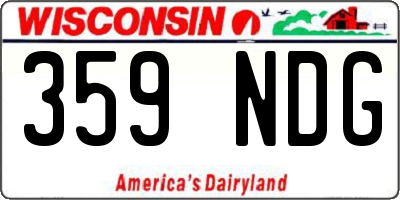 WI license plate 359NDG