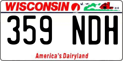 WI license plate 359NDH