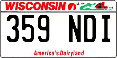 WI license plate 359NDI