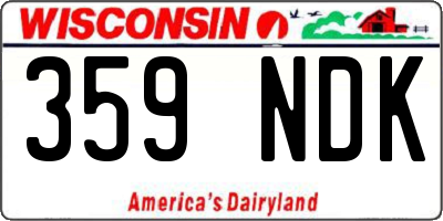 WI license plate 359NDK