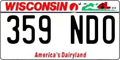 WI license plate 359NDO