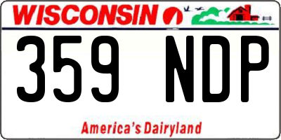 WI license plate 359NDP