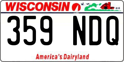 WI license plate 359NDQ