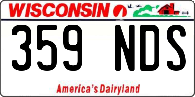 WI license plate 359NDS