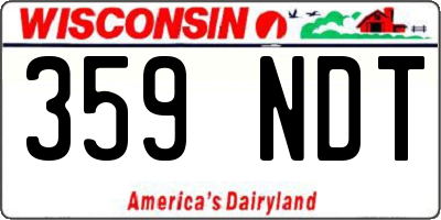 WI license plate 359NDT