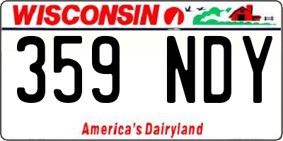 WI license plate 359NDY