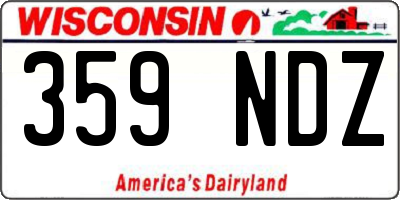 WI license plate 359NDZ